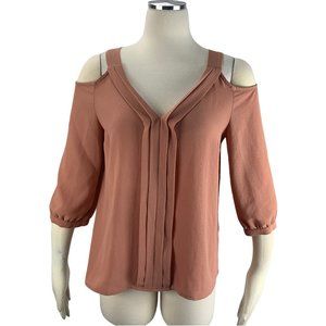 Monteau M Cold Shoulder Blouse Pink Medium Dressy